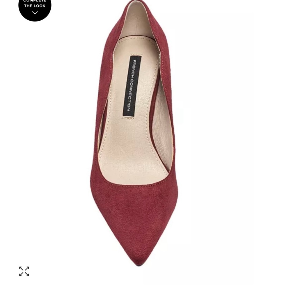 NWOT French Connection Women's Plum Burgundy Scallop Slip-On Heels Sandals - Picture 11 of 14